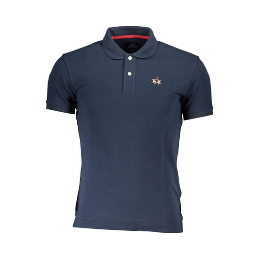 La Martina Elegant Slim-Fit Blue Polo with Contrasting Details La Martina