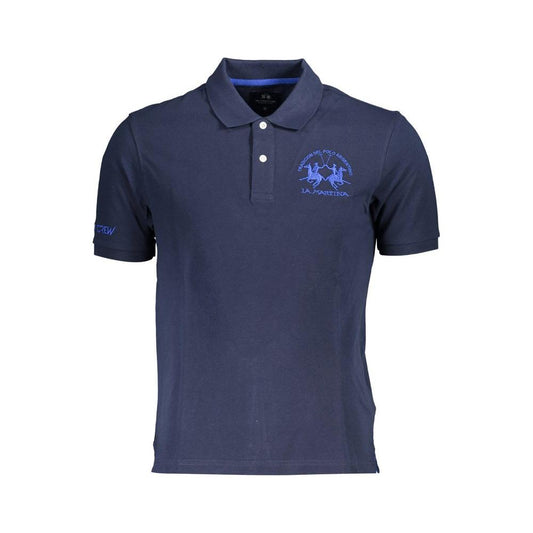 La Martina Elegant Blue Cotton Polo Shirt La Martina