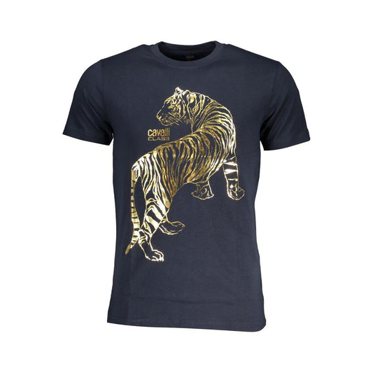 Cavalli Class Blue Cotton T-Shirt Cavalli Class