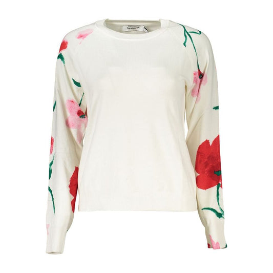 Desigual Elegant Crew Neck Sweater with Contrast Details Desigual