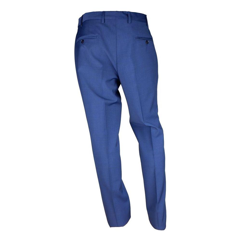 优雅蓝色双扣男士西装