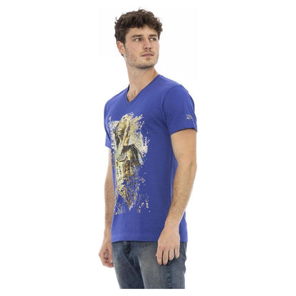 Trussardi Action "Blue Cotton Men T-Shirt"