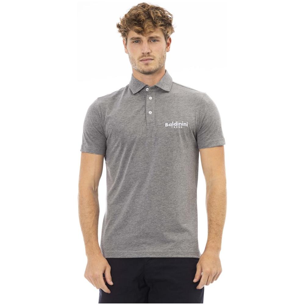 Baldinini Trend Gray Cotton Men Polo
