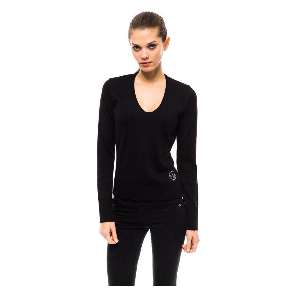 缀饰 V 领羊毛混纺毛衣