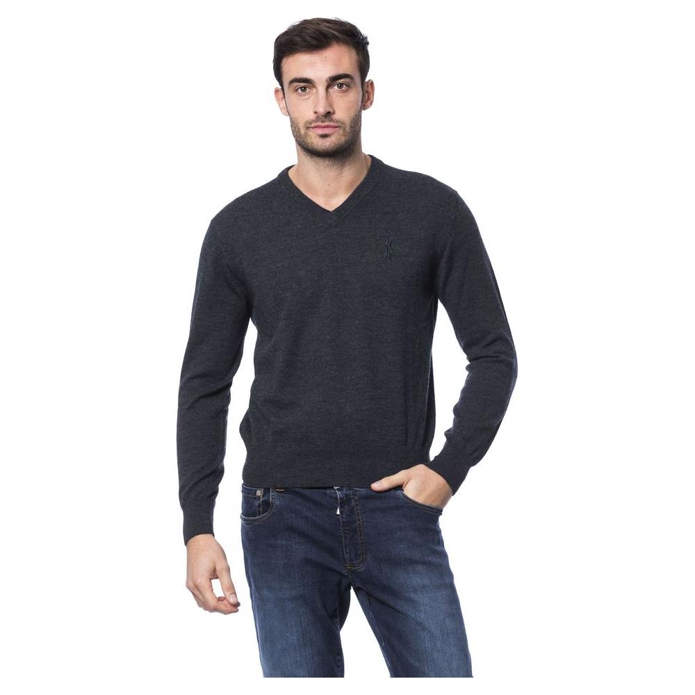 Billionaire Italian Couture Gray Merino Wool Men Sweater Billionaire Italian Couture