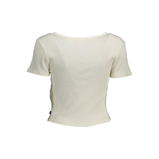 Levi's Chic White Buttoned Tee with Wide Neckline Levi's