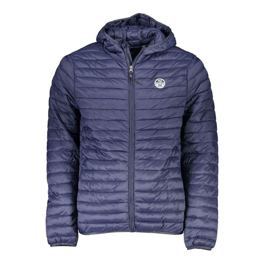 North Sails Chic Blue Hooded Jacket with Sleek Zip Detail North Sails