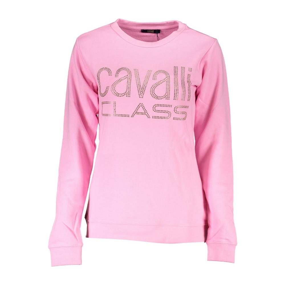 Cavalli Class Pink Cotton Sweater Cavalli Class