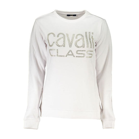 Cavalli Class White Cotton Sweater Cavalli Class