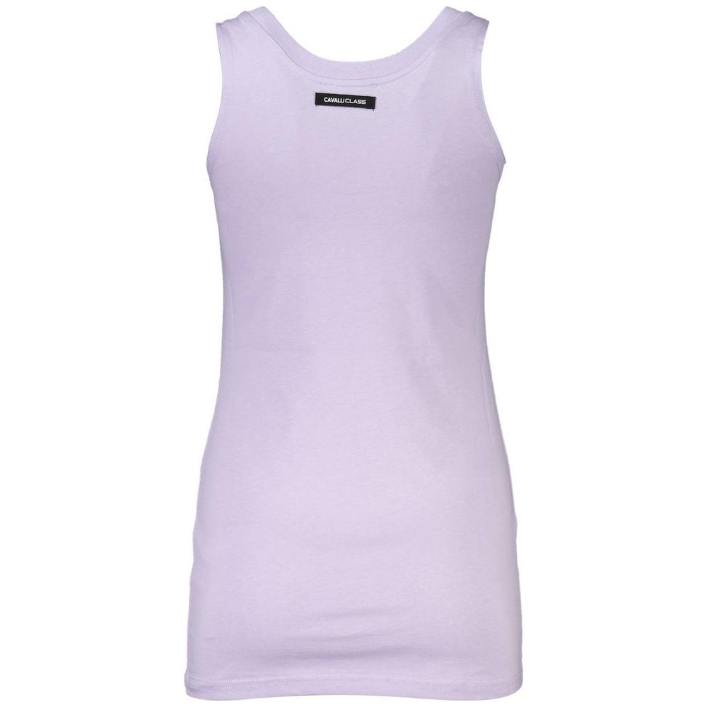 Cavalli Class Elegant Purple Round Neckline Tank Top Cavalli Class