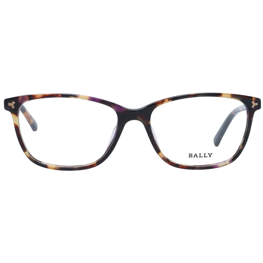 Bally Brown Women Glasses Frame, full-rim square acetate, 54-16-140, demo lenses included, branded case, stylish eyewear.