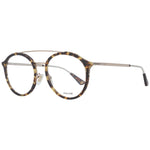 Police Brown Men Glasses Frame with metal and plastic full-rim design, aviator style, and round lenses in demo color.
