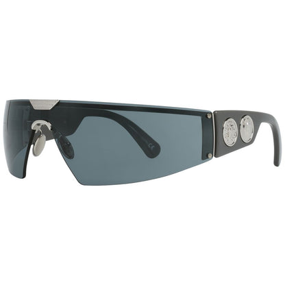 Roberto Cavalli Black Metal & Plastic Sunglasses with rimless design and grey lenses, offering 100% UVA & UVB protection.