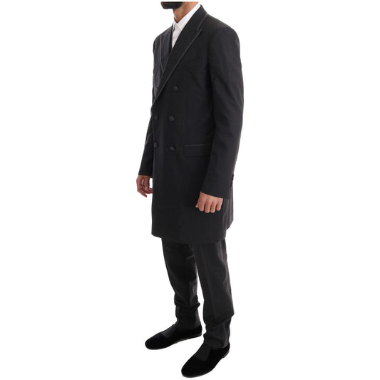 Dolce & Gabbana Elegant Gray Double Breasted Wool Suit Suit gray-wool-stretch-3-piece-two-button-suit-1