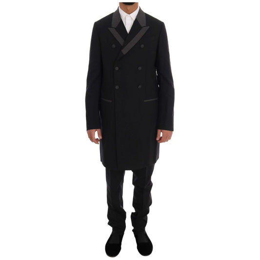 Dolce & Gabbana Elegant Black Double Breasted Wool Suit Suit black-wool-stretch-3-piece-two-button-suit