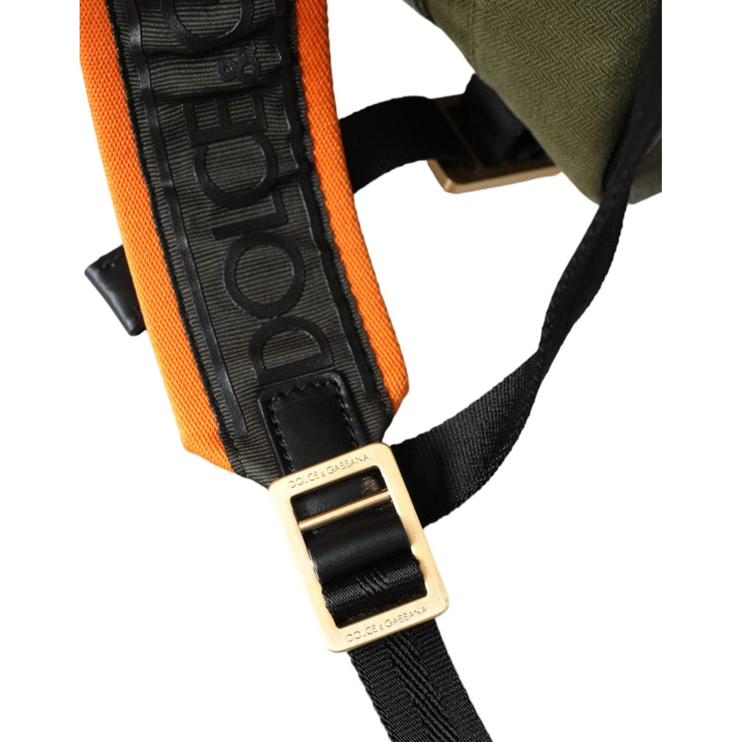 Dolce & Gabbana Military Green Patchwork Rucksack Backpack Bag