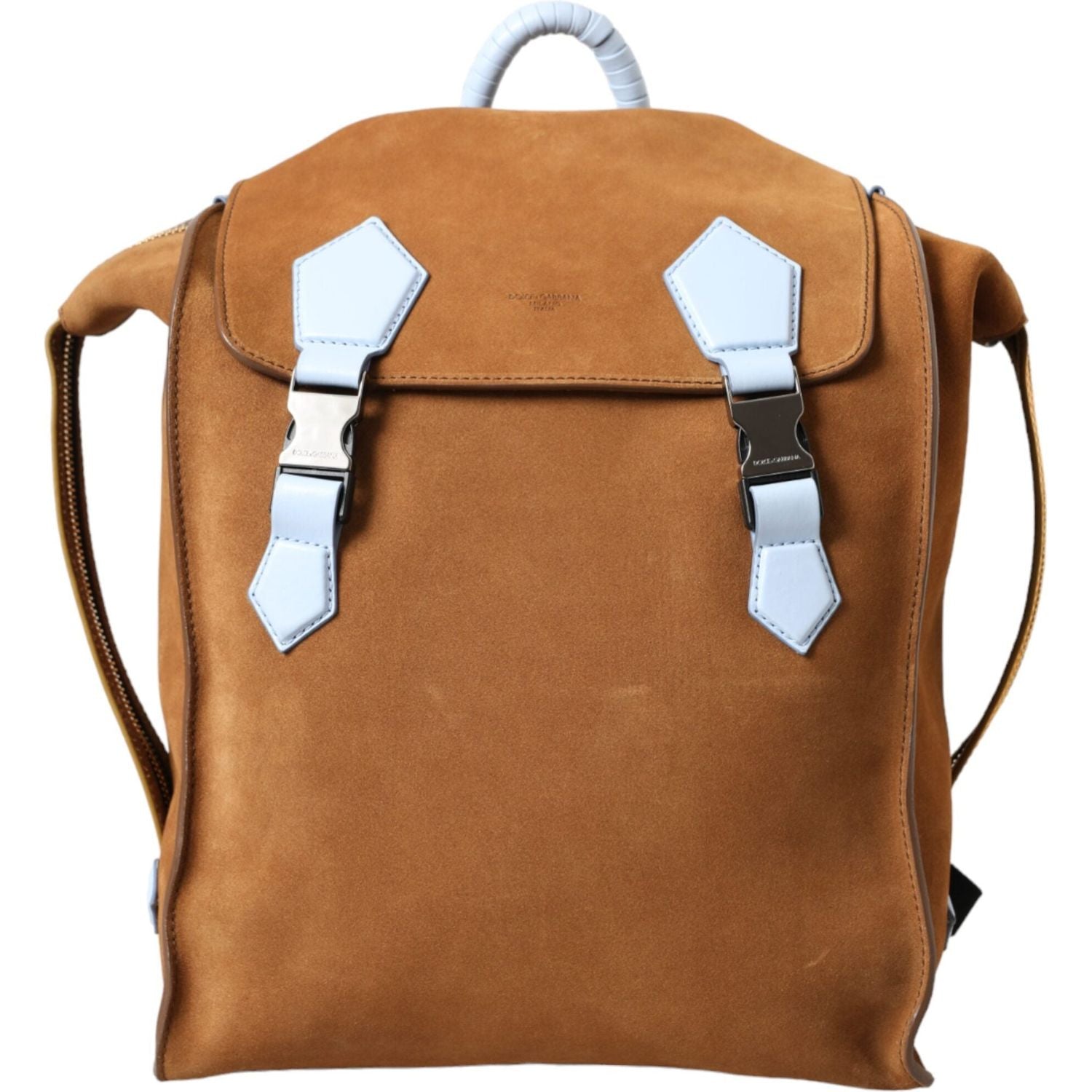 Front view with bag zipped and handles upright.