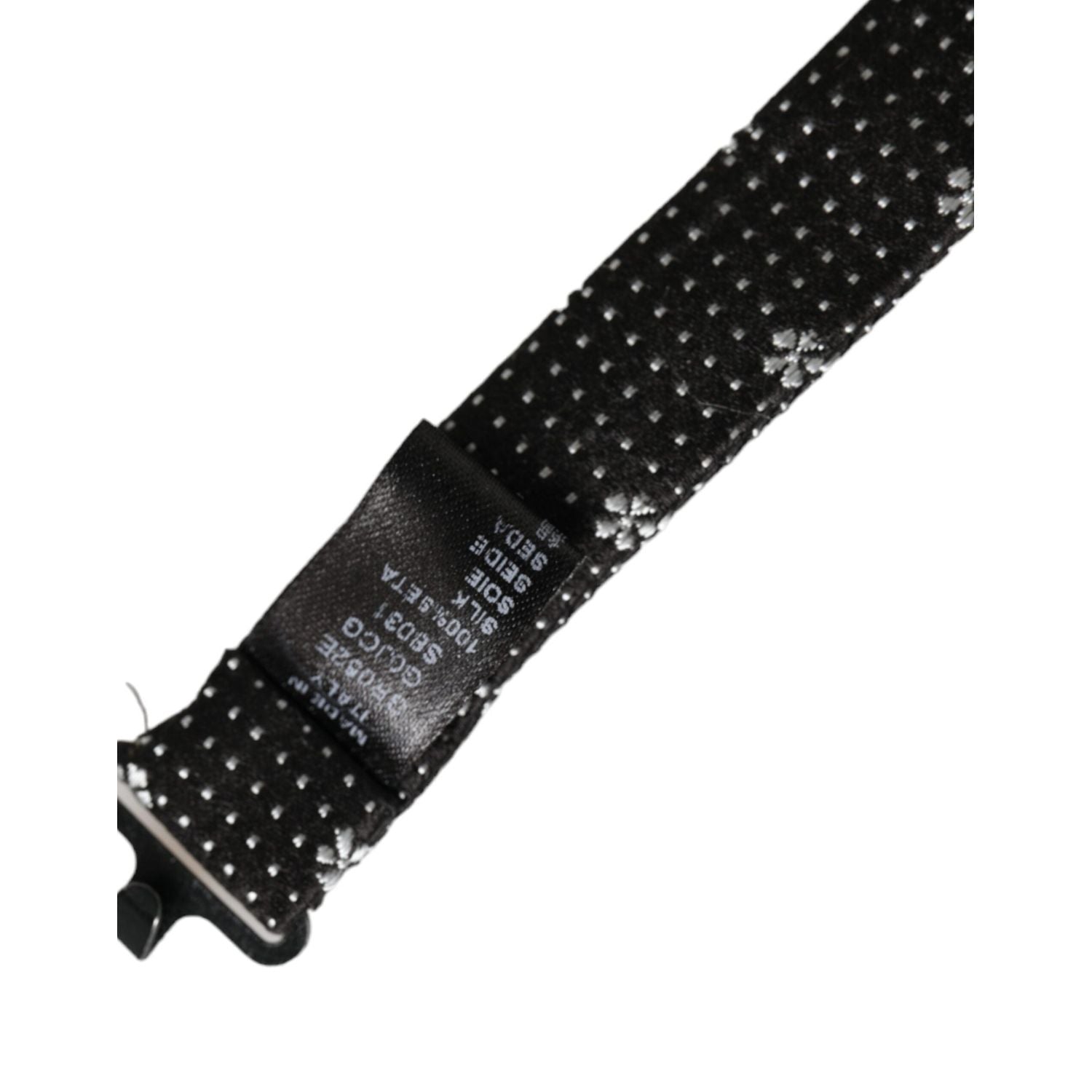 Dolce & Gabbana Black Silk Floral Adjustable Neck Men Papillon Bow Tie