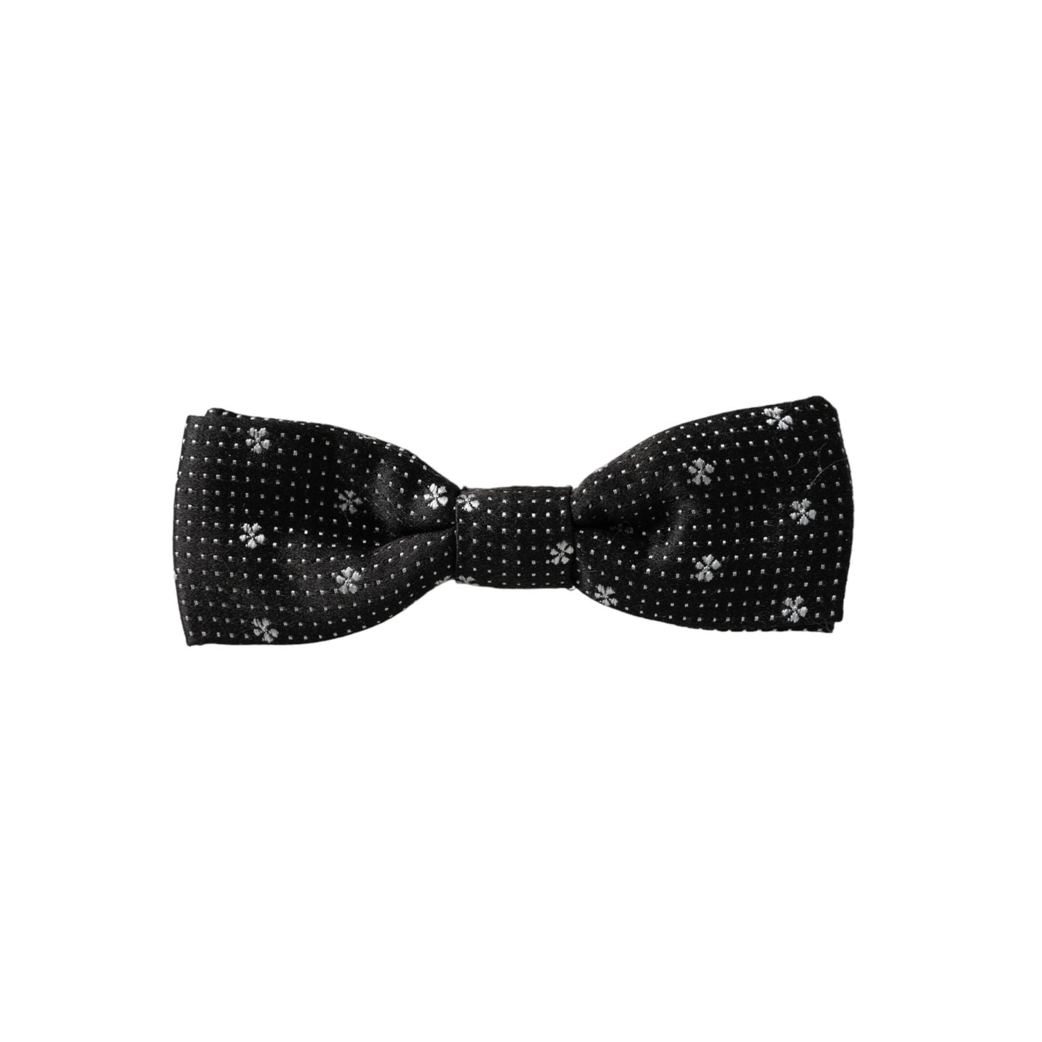 Dolce & Gabbana Black Silk Floral Adjustable Neck Men Papillon Bow Tie
