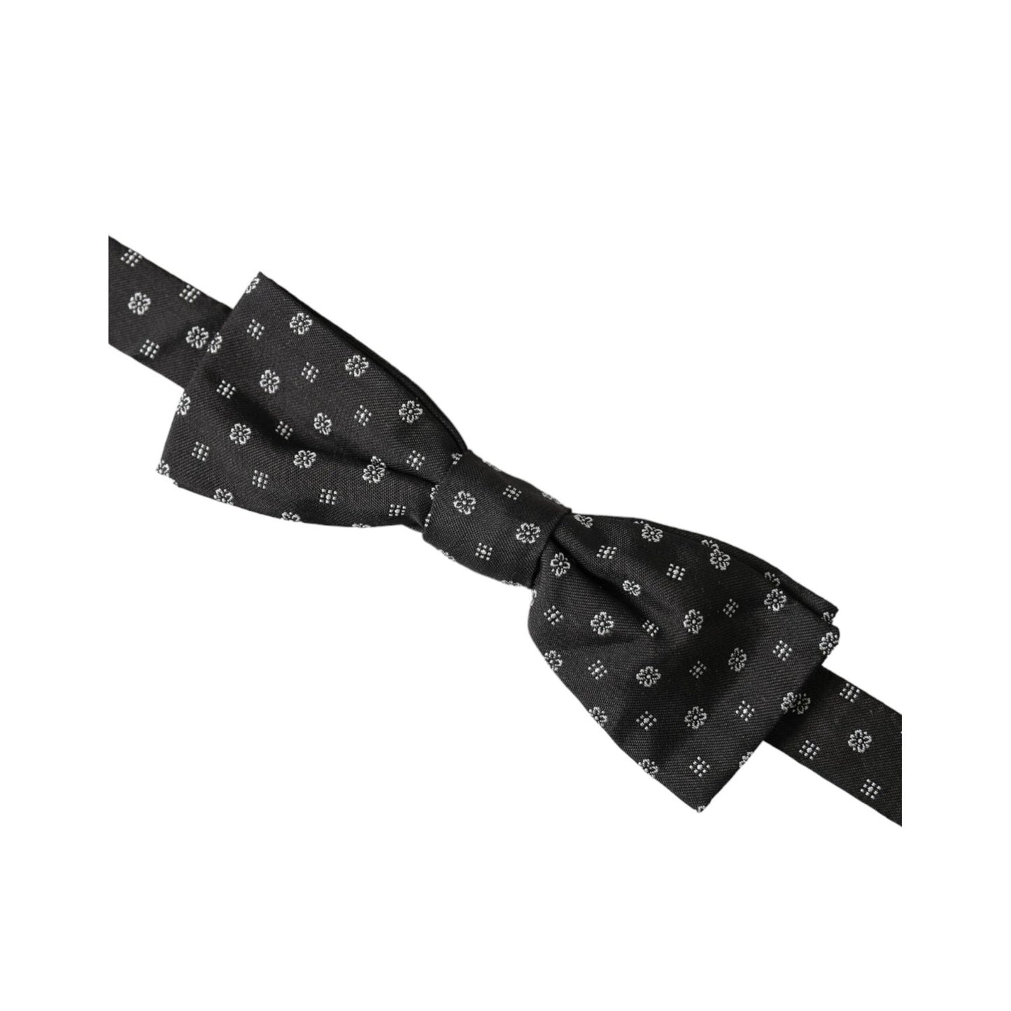 Dolce & Gabbana Black Silk Fantasy Adjustable Neck Men Papillon Bow Tie