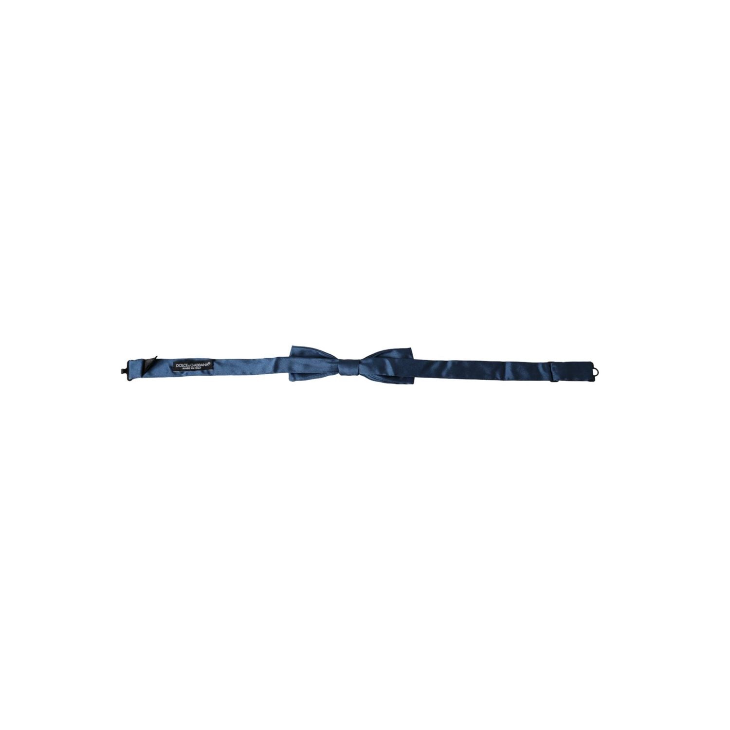 Dolce & Gabbana Blue Satin Silk Adjustable Neck Men Bow Tie