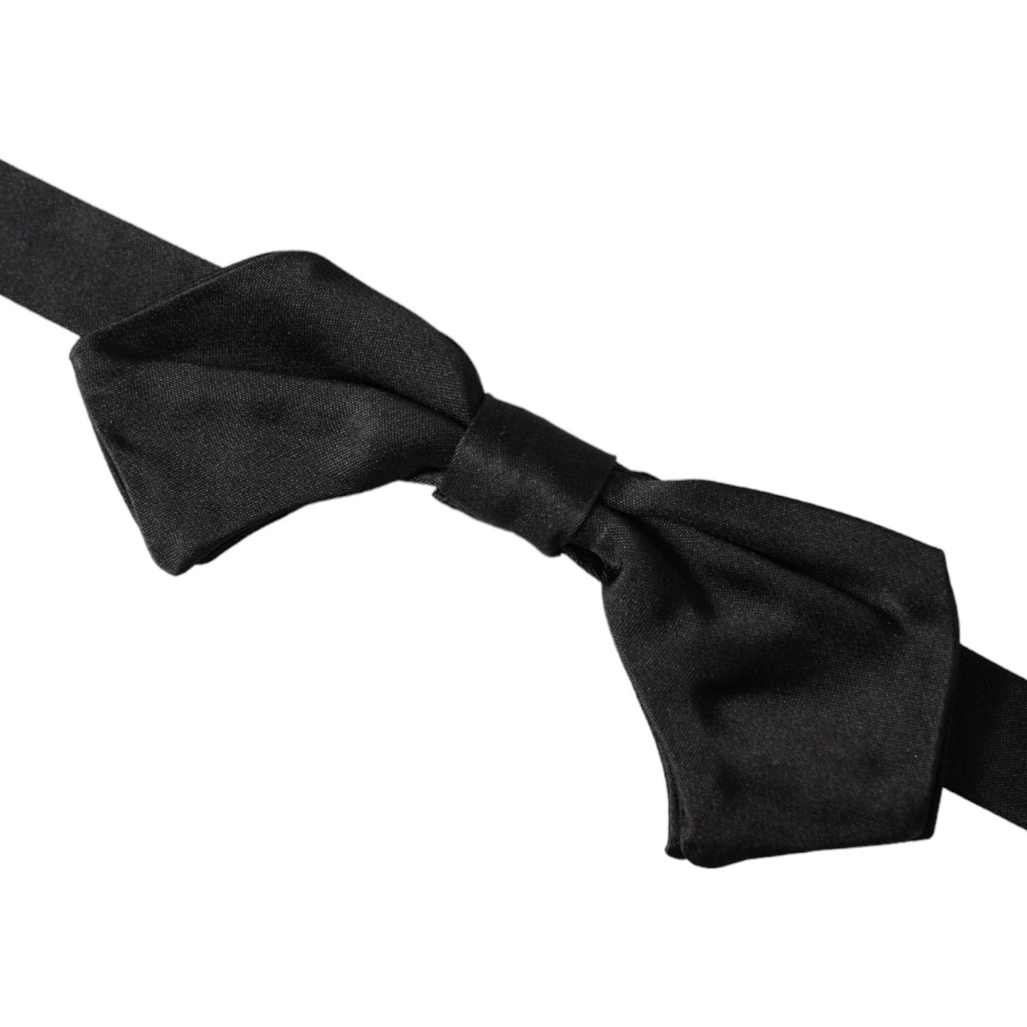 Dolce & Gabbana Black Satin Silk Adjustable Neck Men Bow Tie Dolce & Gabbana