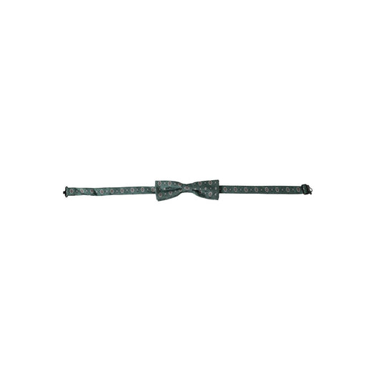 Dolce & Gabbana Mint Green Floral Adjustable Neck Men Bow Tie FT3940