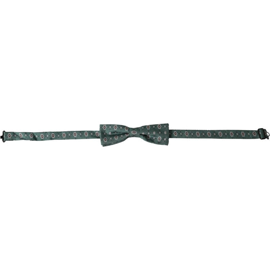 Dolce & Gabbana Mint Green Floral Adjustable Neck Men Bow Tie Dolce & Gabbana