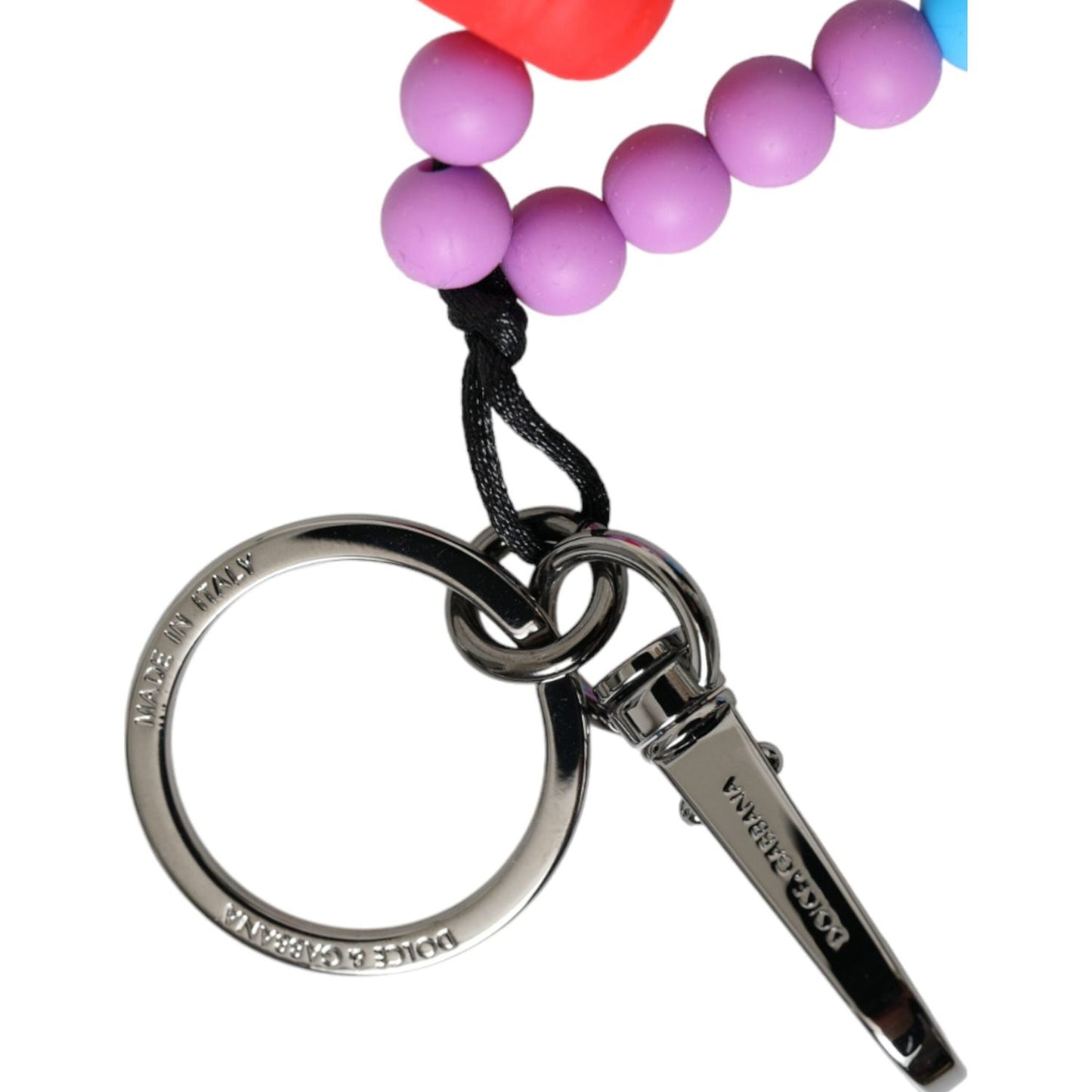 Dolce & Gabbana Multicolor Beaded DG Charm Accessory Keychain Keyring Dolce & Gabbana