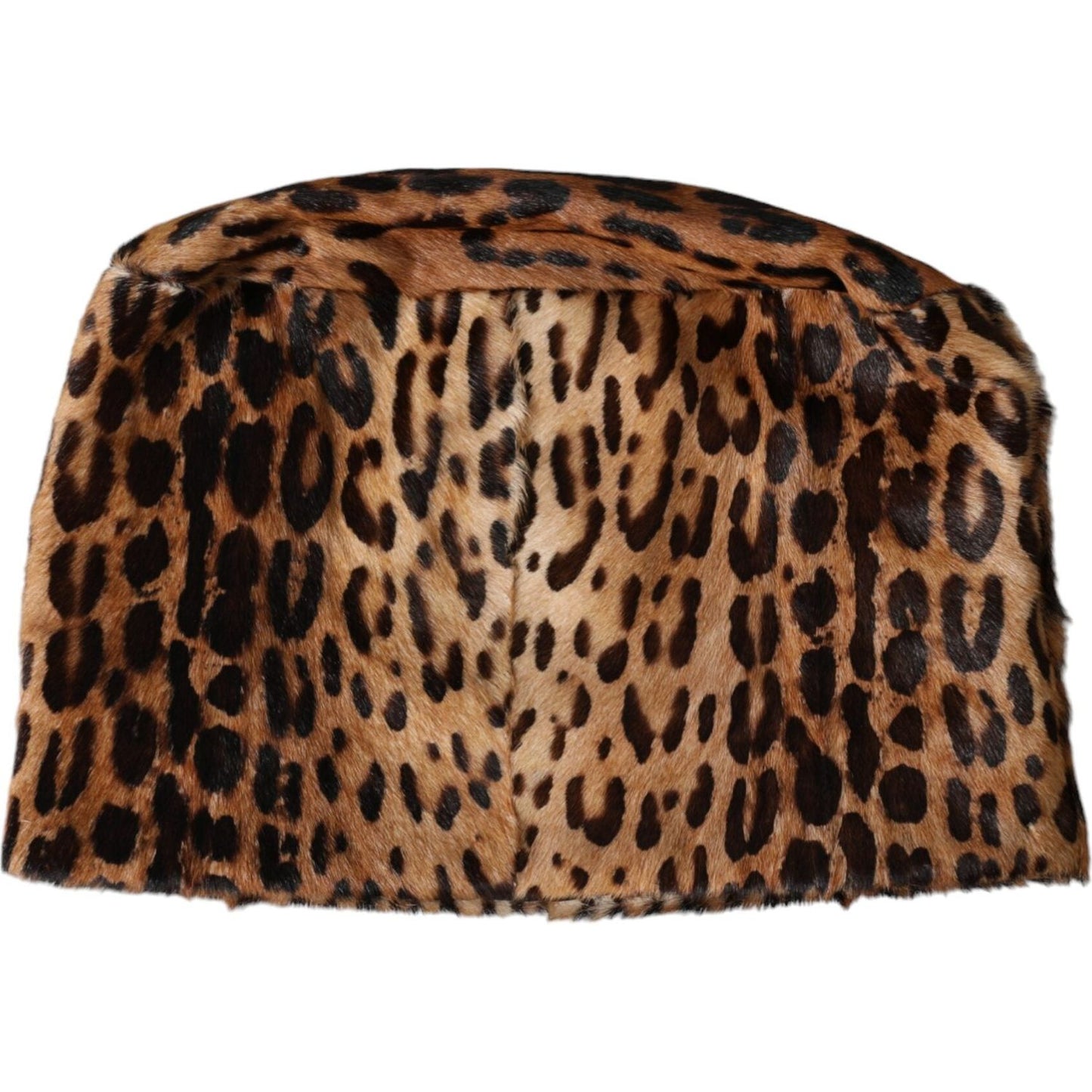 Dolce & Gabbana Brown Leopard Fur Women Bucket Hat