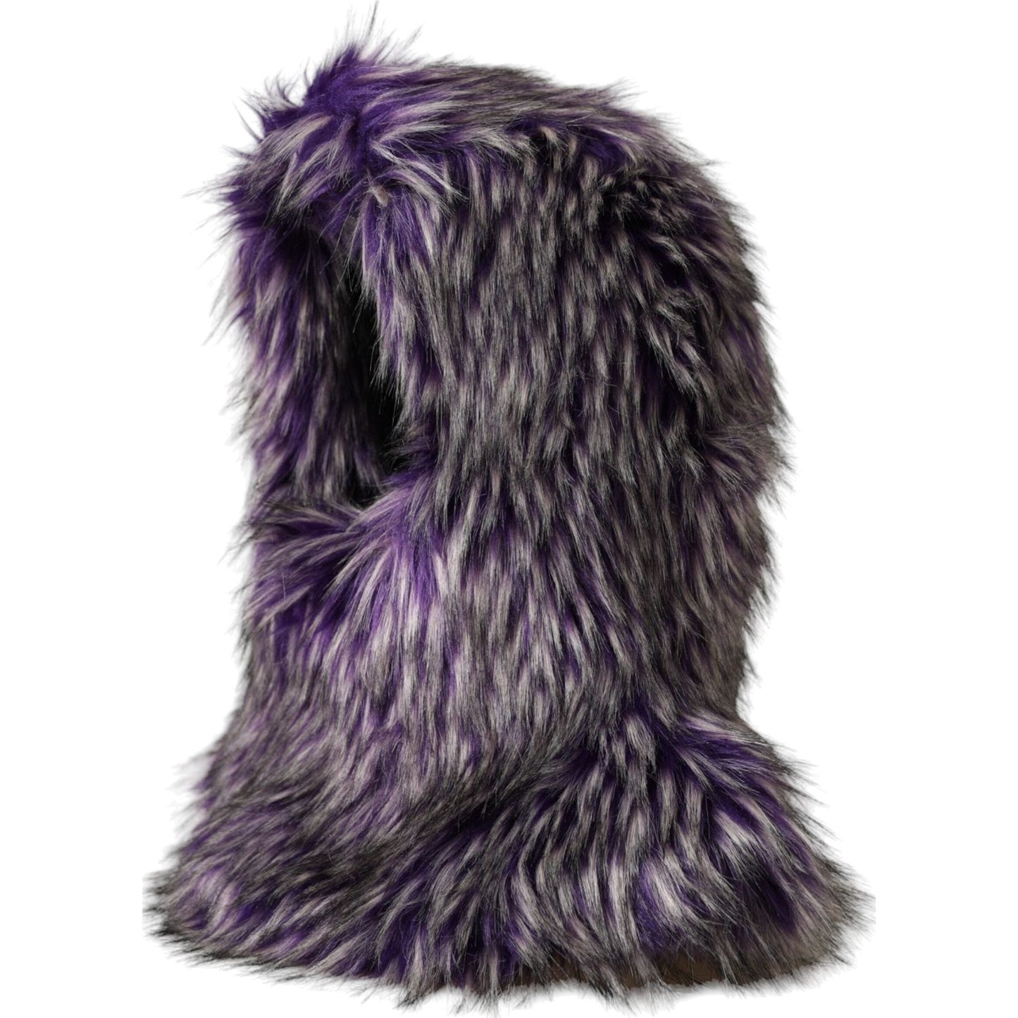 Dolce & Gabbana Purple Faux Fur Whole Head Wrap Hat