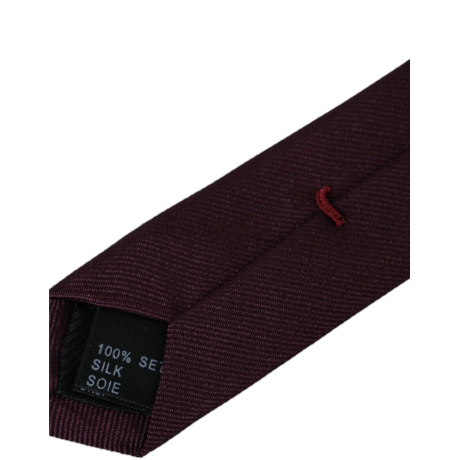 Dolce & Gabbana Bordeaux Solid 100% Silk Adjustable Men Tie
