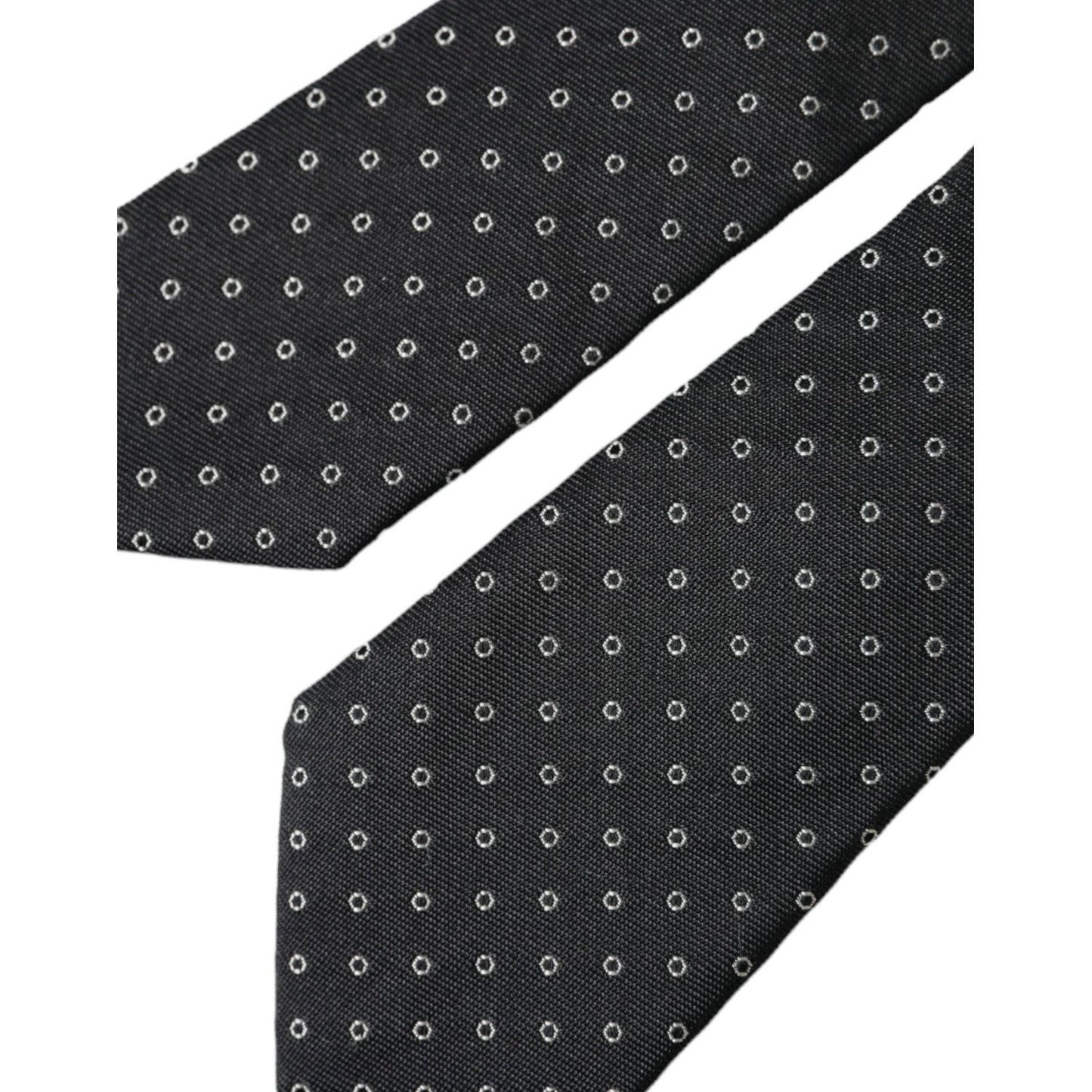 Dolce & Gabbana Black Circle Fantasy Adjustable Necktie Men Tie Dolce & Gabbana