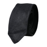 Dolce & Gabbana Black Solid 100% Silk Adjustable Tie KRA3399