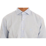 Cavalli Light Blue Cotton Slim Fit Dress Shirt