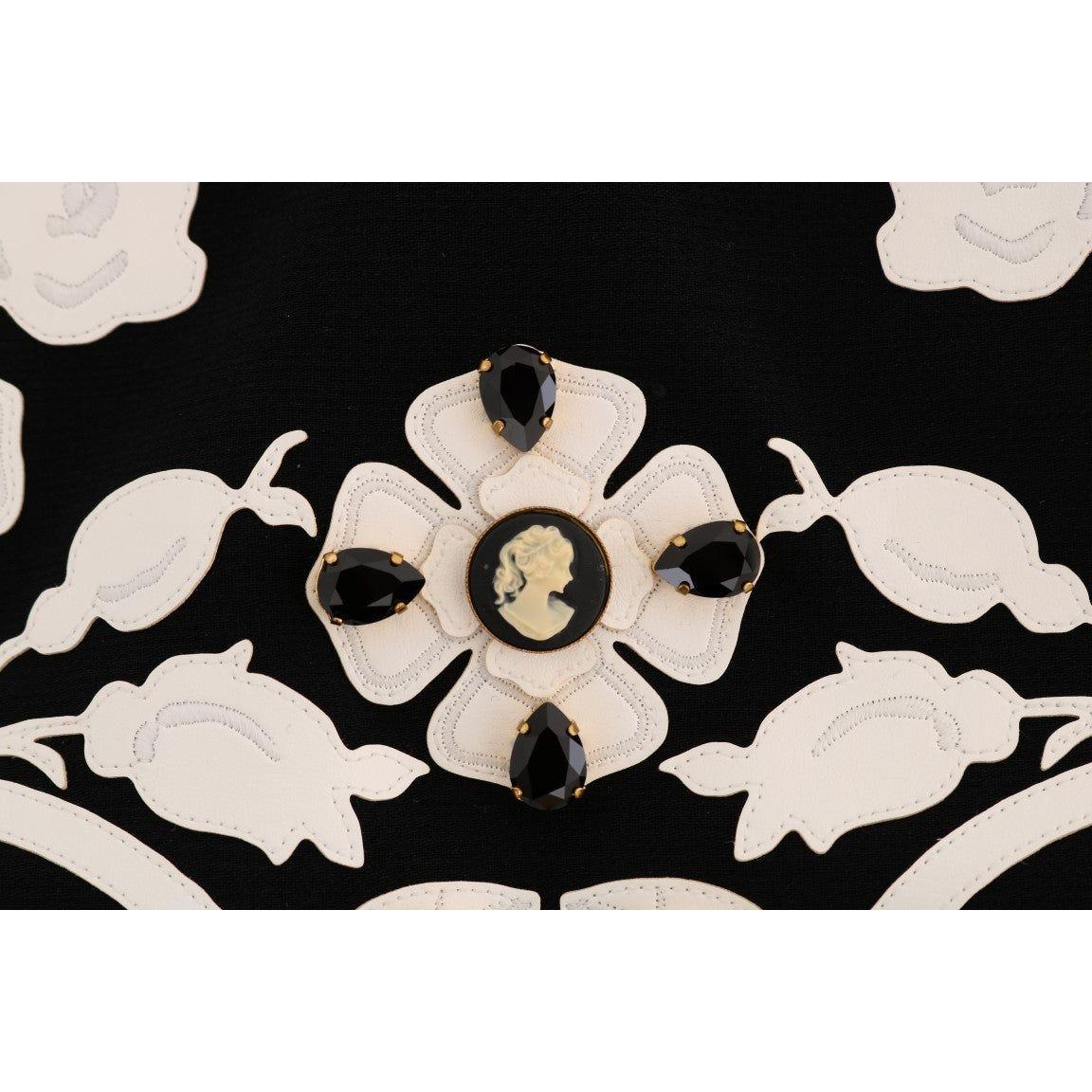 黑白花卉巴洛克水晶铅笔裙