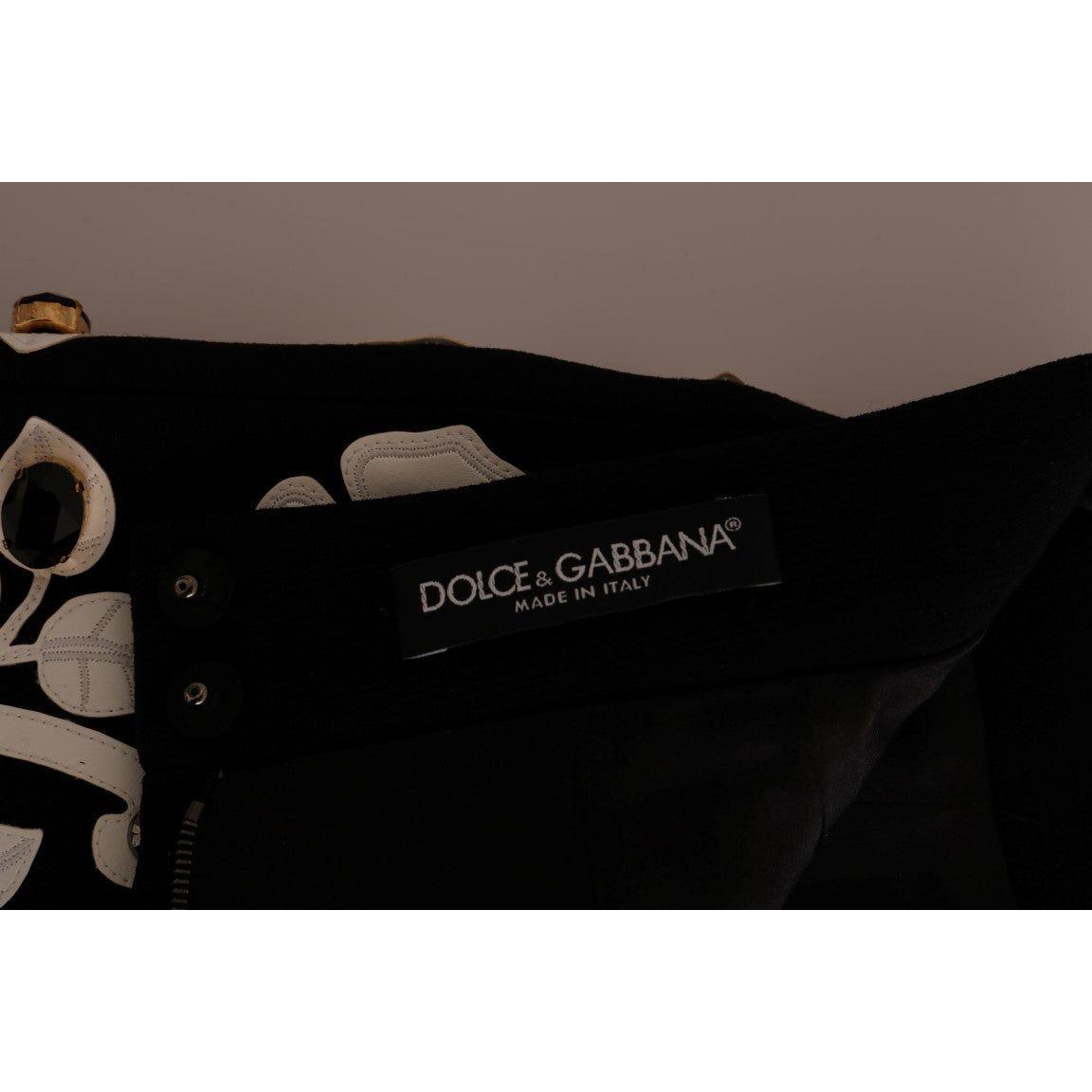 黑白花卉巴洛克水晶铅笔裙