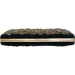 Dolce & Gabbana Black Velvet Gold Frame Clutch Evening Party Purse Bag