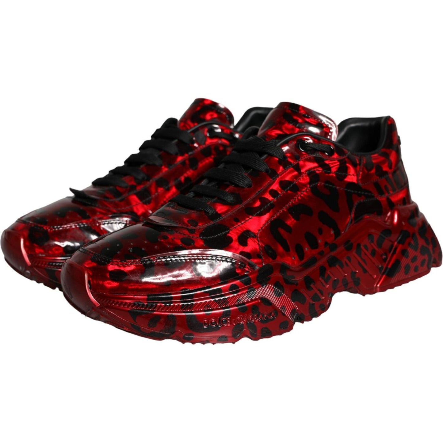 Dolce & Gabbana Red Leopard Daymaster Low Top Sneakers Shoes Dolce & Gabbana