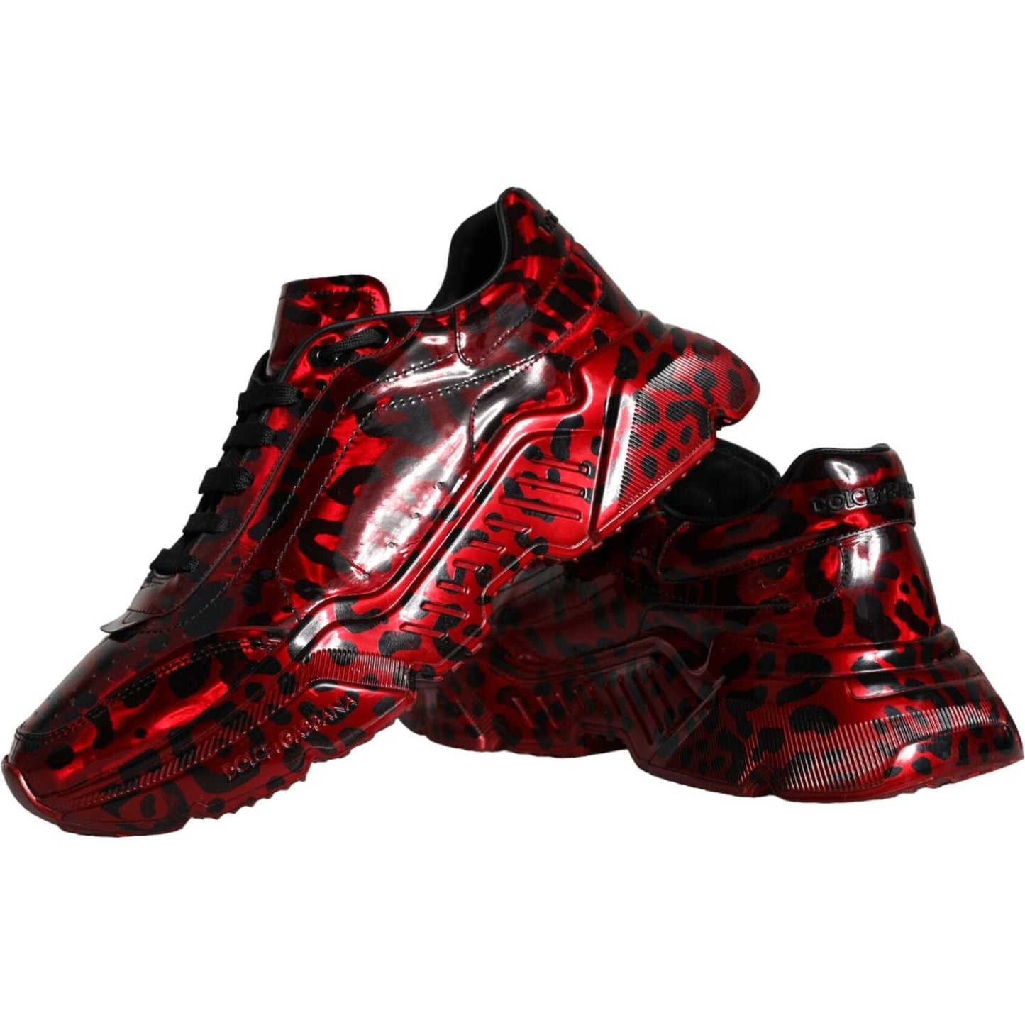 Dolce & Gabbana Red Leopard Daymaster Low Top Sneakers Shoes Dolce & Gabbana