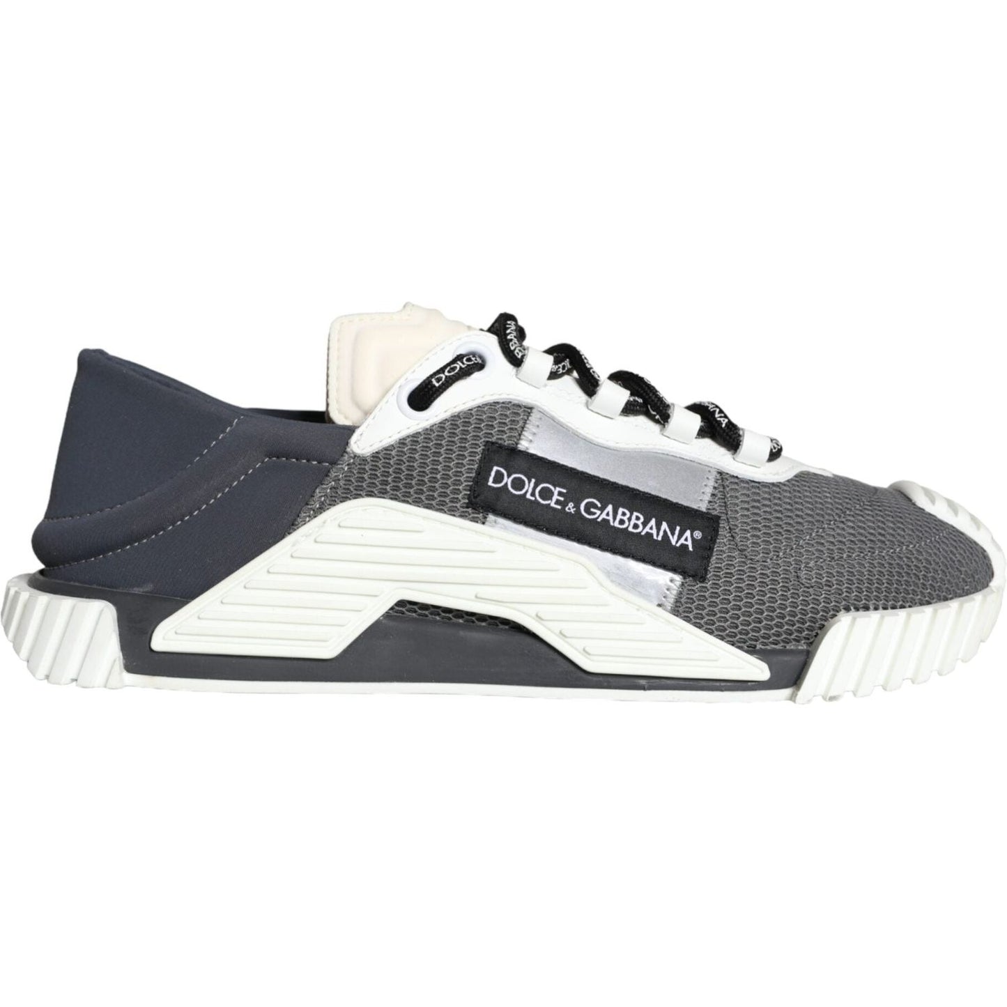 Dolce & Gabbana White Gray Low Top NS1 Sneakers Men Shoes Dolce & Gabbana