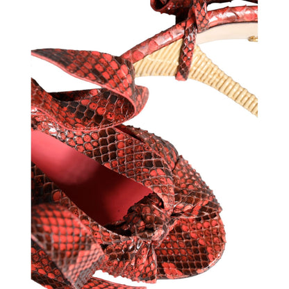 Dolce & Gabbana Coral Exotic Leather Heels Sandals Shoes