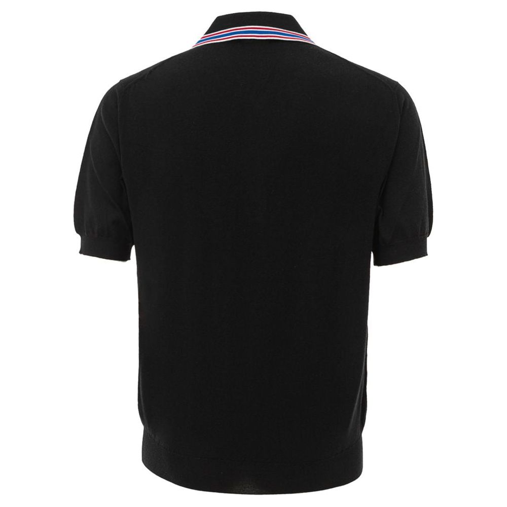 Brioni Black Wool Polo Shirt Brioni