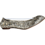 Dolce & Gabbana Silver Patent Leather Scrunch Ballet Flats Shoes LA11406-39