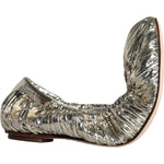 Dolce & Gabbana Silver Patent Leather Scrunch Ballet Flats Shoes LA11406-39