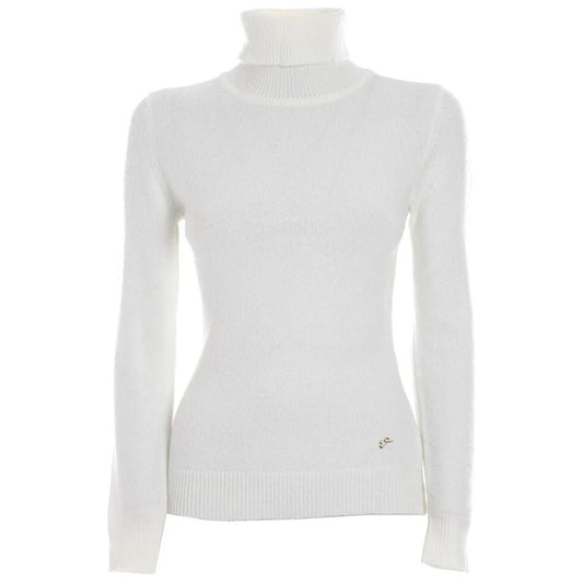 Yes Zee White Viscose Sweater Yes Zee