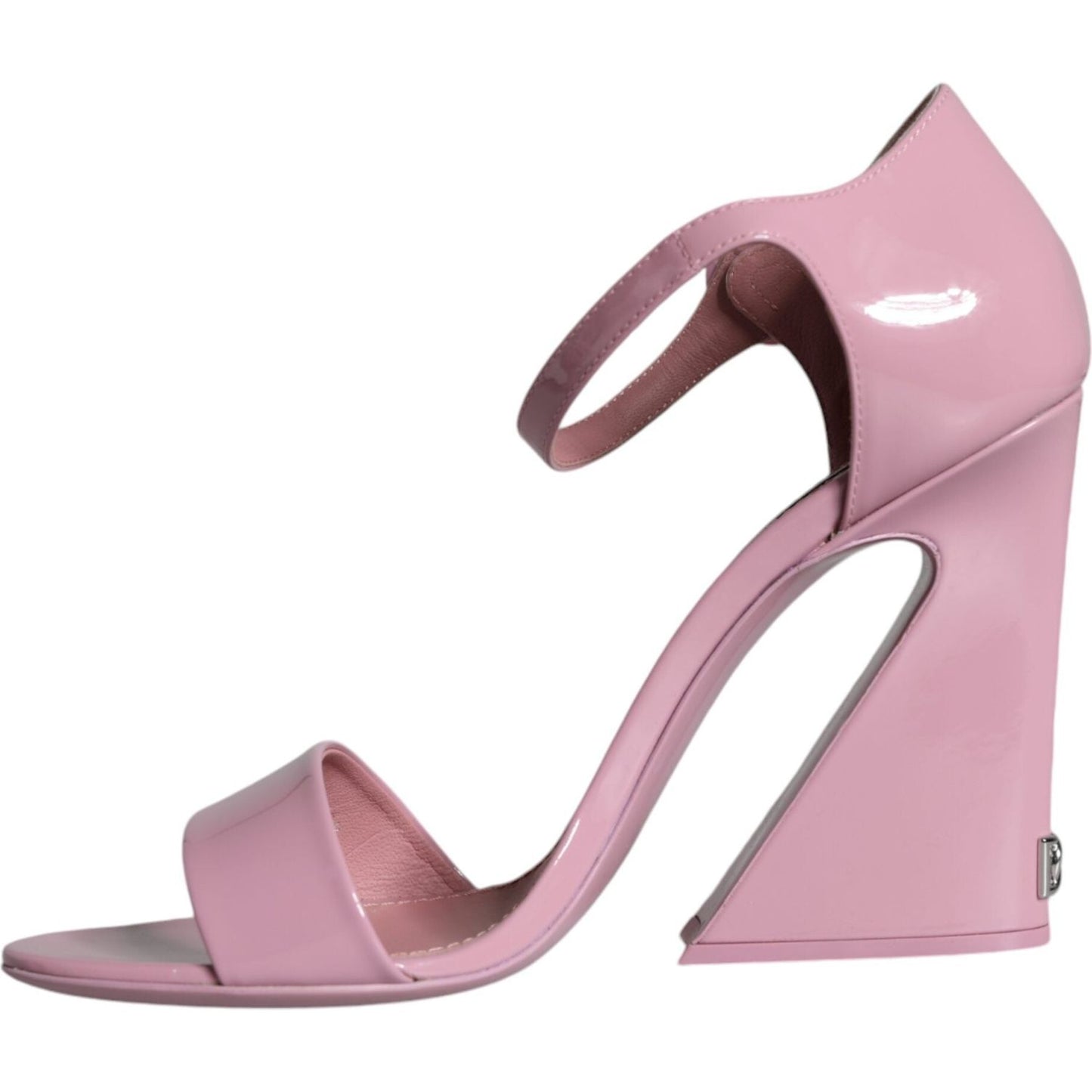 Dolce & Gabbana Pink Leather Logo Heels Keira Sandals Shoes Dolce & Gabbana