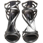Dolce & Gabbana Silver Keira Leather Heels Sandals Shoes LA11511-37