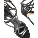 Dolce & Gabbana Silver Keira Leather Heels Sandals Shoes LA11511-37