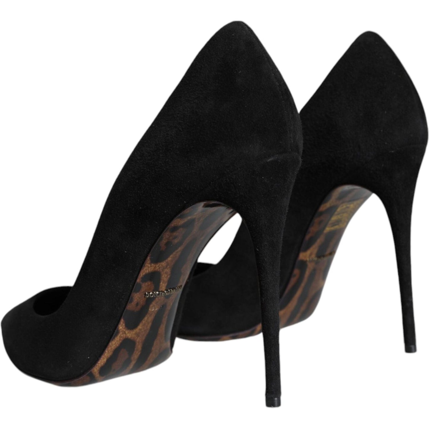 Dolce & Gabbana Black Suede Leather High Heels Pumps Shoes Dolce & Gabbana